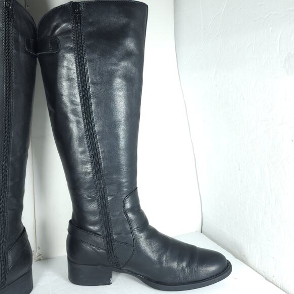 Born Women's US7,5M Leather Side Zip Wide Calf Equestrian Riding Boots - Picture 6 of 16